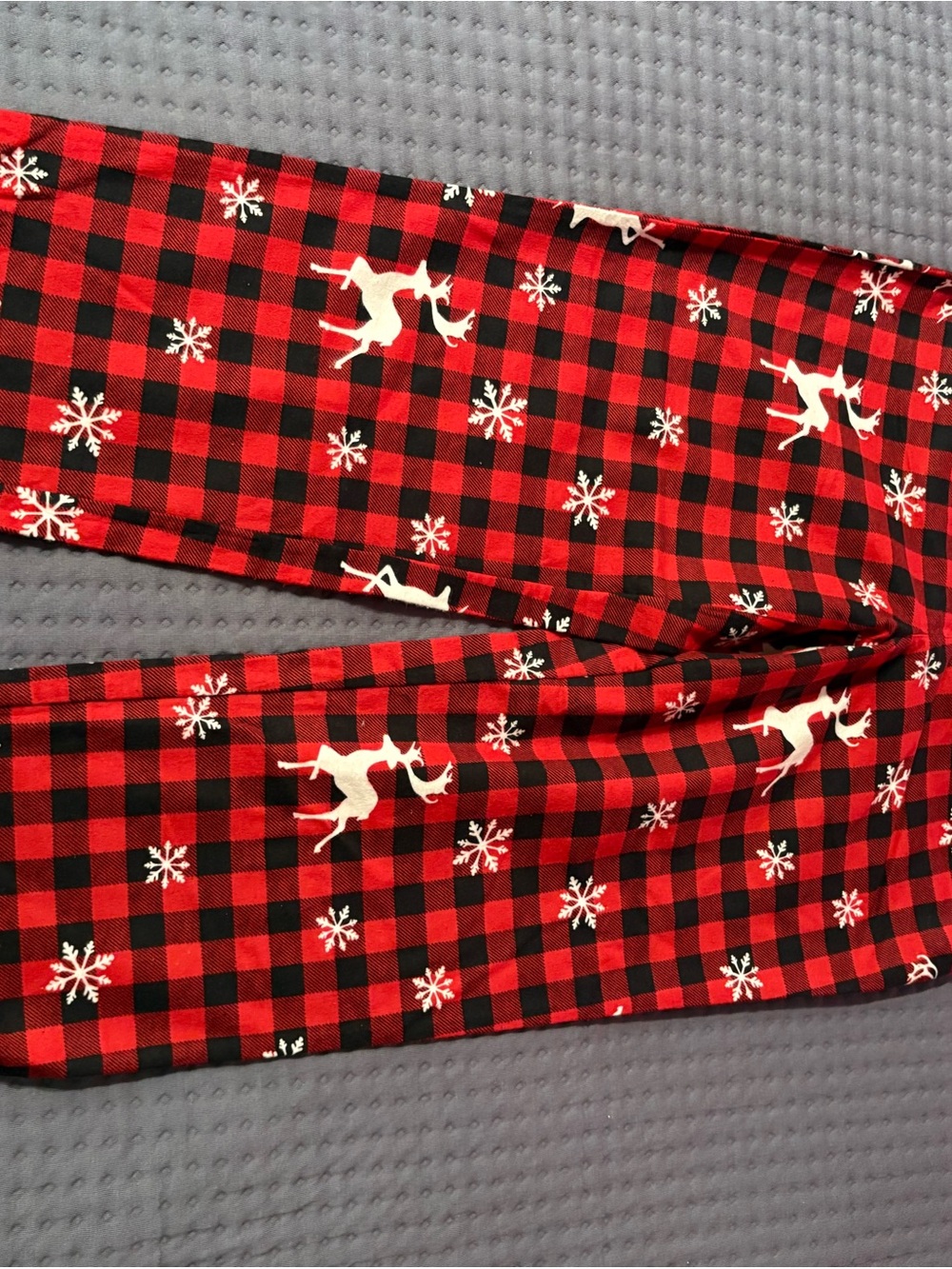 Adult Red Plaid Reindeer Holiday Pajama Pants 100% cotton